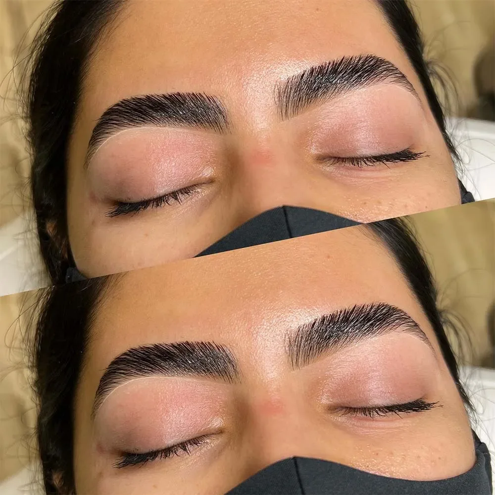 Brow lamination, lift and tint result