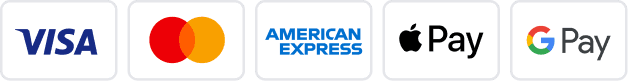 Visa, Mastercard, American Express, Apple Pay and Google Pay