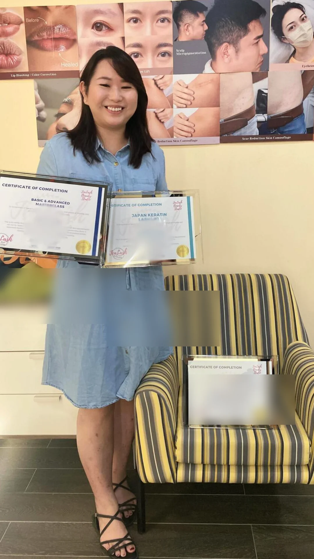 Jealash graduate holding a privacy-blurred course completion certificate