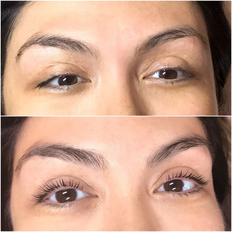 Natural lash lift before and after