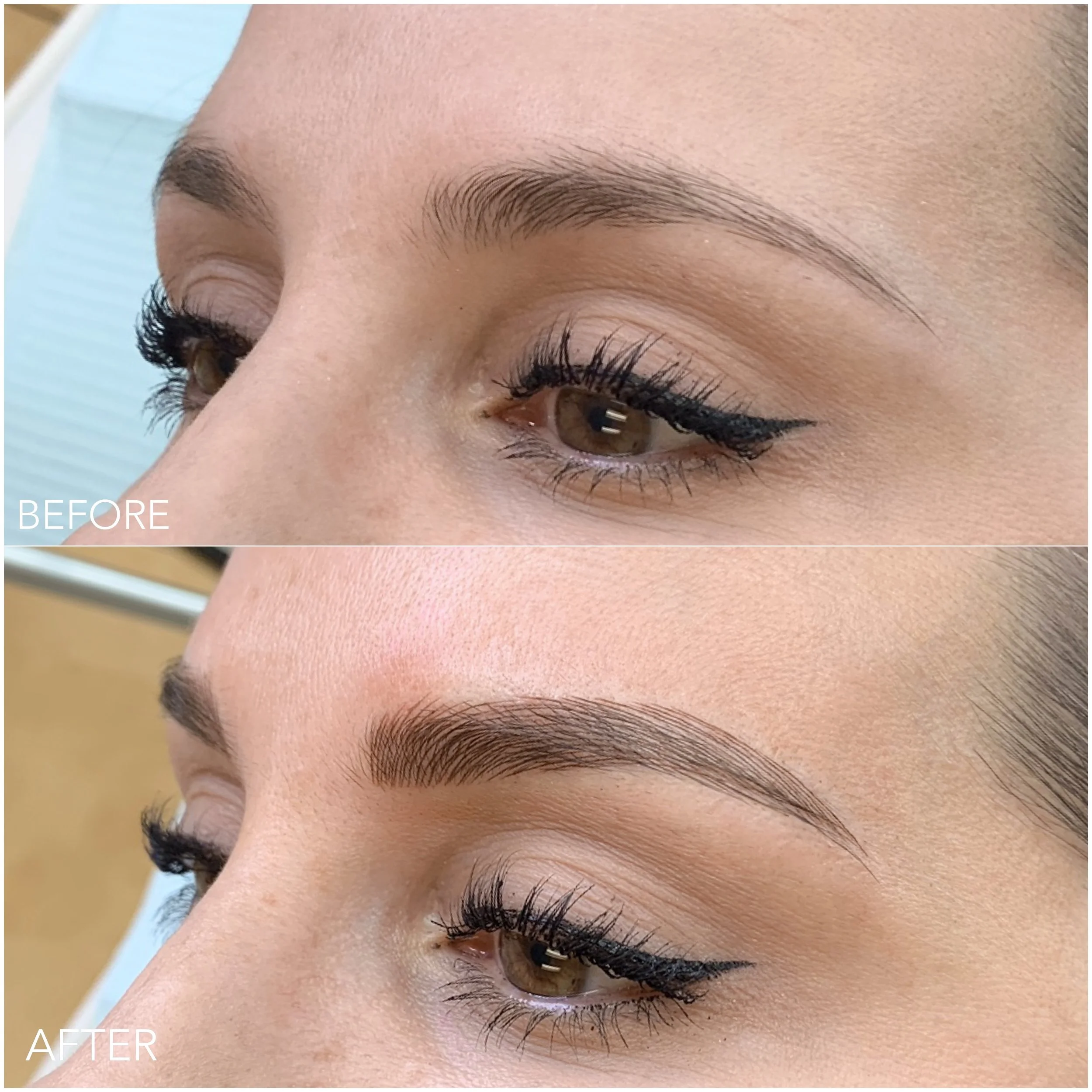 Brow transformation before and after